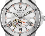 Bulova Marine Star Men&#39;s Automatic Open Aperture Orange Strap 45mm Watch... - £376.82 GBP
