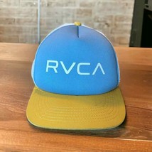 RVCA Adjustable Snapback Trucker Hat Blue Yellow White - $11.88