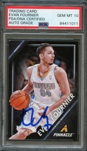 2013-14 Pinnacle #99 Evan Fournier Signed Card AUTO 10 PSA Slabbed Nuggets - £46.85 GBP