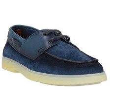 Santoni Mgya  Men&#39;s Suede Leather Blue Italy Sneakers Shoes Size US 11 - £296.86 GBP