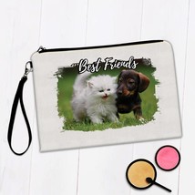 Dachshund with Cat : Gift Makeup Bag Dog Pet Funny Cute Puppy - £9.55 GBP+
