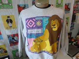 Vintage 90&#39;s The Lion King Walt Disney Movie Promo Gray Crewneck Sweatshirt XL - $98.99