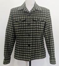 Talbots Womens Green Buffalo Plaid Wool Blend Lined Blazer Jacket Button  Sz 4 - £12.42 GBP