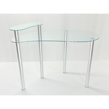 29.5 x 45.3 x 23.7 in. Tier One Designs Clear Glass Corner Computer Desk... - $223.39