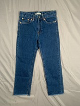 Levi&#39;s Kids Denim Jeans Size 10 24x21 Ankle Straight High Rise Stretch Blue - £8.47 GBP