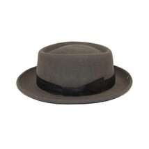 Men's Broner Wool Hat Pork Pie Telescope Crown STOUT 73-703 Steel Gray image 5