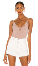 Free People Women’s Lea Floral Embroidery Bodysuit – Pearl Pink – Size L - $55.99