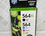 HP 564XL/564 Black &amp; Tri-Color Combo Pack Genuine Ink Cartridges Exp. 3/19 - £26.15 GBP