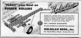1960 Print Ad Holsclaw Boat Trailers Rubber Rollers Evansville,IN - $8.74