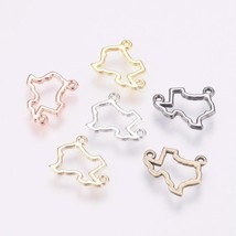 5 Texas Charms Connector Pendants State of Texas Lone Star State Links Assorted - £3.98 GBP