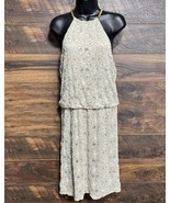 R&amp;M RICHARDS Women’s Sparkling Knee Length Evening Dress Gold Necklace S... - $23.99 CAD