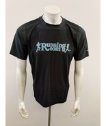 Running Room Men&#39;s Black Polyester Athletic Shirt Size Medium Short Slee... - $7.92