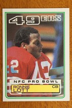 1983 Topps Football Card #168 Ronnie Lott San Francisco 49ers NFL Pro Bowl - £3.88 GBP