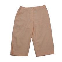 EP Pro Pants Womens 8 Orange Pinstriped Mid Rise Flat Front Slash Pocket Capri - £23.85 GBP
