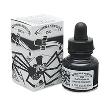 Winsor &amp; Newton Bottle water Resistant Drawing Ink with Dropper, 30 ml - Black  - $24.00