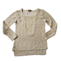 Anthropologie Katsumi Women&#39;s Size Medium Sweater Cream Crochet Back Gol... - £3.17 GBP