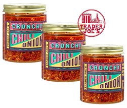 3 Packs Trader Joe&#39;s Chili Onion Crunch Crisp Sauce DIP Condiment 6 oz - £19.29 GBP