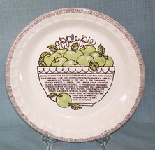 Vtg Royal China Jeannette-COUNTRY HARVEST APPLE Pie Plate/ Baker w/Recip... - £9.24 GBP