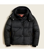 J.Crew Sz XXL Flurry Short Puffer Jacket Black Hooded Primaloft Coat 2XL... - £101.20 GBP