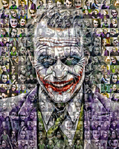 Joker, Batman Mosaic Print Art Designed Using Over 50 Images Of Heath Ledger - £27.52 GBP+