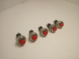 5X Pack Momentary 2 Pins Push Button Power Switch Small Red Round Doorbell Reset - £7.59 GBP