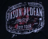 Jason Aldean Tour shirt 2011 with cities &amp; dates Black Tee Shirt Size S - £5.69 GBP