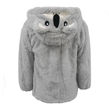 Warm Winter Plush Zip Hoodie With Cute 3D  Toy Koala Hat For Girl Women Gray Thi - £115.24 GBP