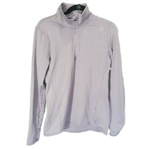 Reebok Pullover L Womens Purple Long Sleeve Thumbholes Collared 1/4 Zip Sweater - £13.83 GBP