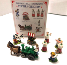 Liberty Falls Set of 6 Village Accessories Villagers Cow Steam Tractor Figurines - £15.60 GBP