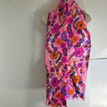 Pink Purple Floral Scarf 70&quot; long x 7.25&quot; Wide Lovely - £11.37 GBP