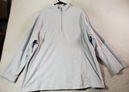 Lands&#39; End Sweatshirt Womens Size 1X White 100% Polyester Long Sleeve 1/4 Zipper - £17.62 GBP