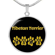 Tibetan Terrier Mama Circle Necklace Engraved Stainless Steel 18-22&quot; Dog Owner L - $59.35