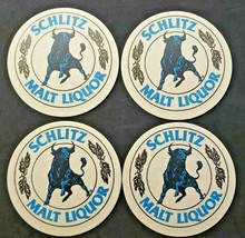 Vintage 1970&#39;s Schlitz Malt Liquor Beer Coasters 3.5&quot;  (4) NOS PB59 - £7.07 GBP