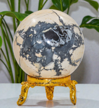 Yellow MALIGANO Jasper Crystal Sphere Healing Metaphysical Stone Decor G... - $118.92