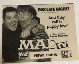 Mad Tv Tv Guide Vintage Print Ad Donny Osmond Tpa6 - £4.67 GBP