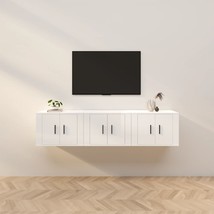 Wall-mounted TV Cabinets 3 pcs High Gloss White 57x34.5x40 cm - £71.15 GBP