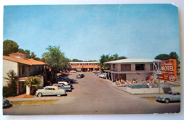 Franklin Motel Postcard Las Vegas Nevada Old Cars Swimming Pool People C... - $16.34