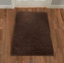 Geneva Shag Rug Oak Brown Stain-Resistant Skid-Resistant backing 36L x 60W 3x5 - £33.06 GBP