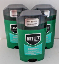 3x BRUT Signature Deodorant Antiperspirant For Men Stain &amp; Residue-Free 2.0 oz - £13.38 GBP