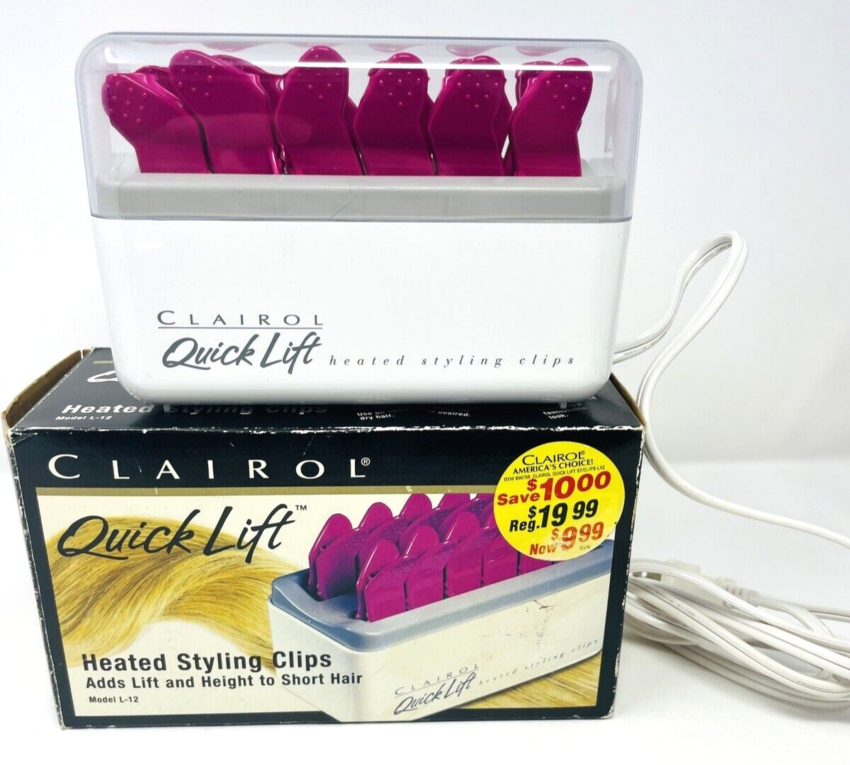 Primary image for Clairol Quick Lift Heated Styling Clips Root Lifter Pink Vintage Hair