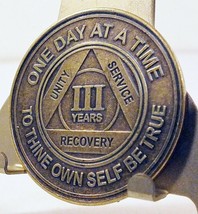 Alcoholic 3 Year Recovery - One Day Chip-Medallion Coin Medal Token AA A... - $4.90