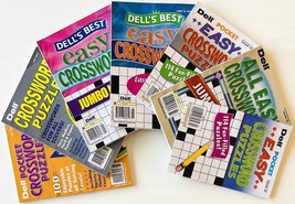 Lot  of 7 Dell Penny Press All Easy Best Jumbo Crossword Puzzle Books - £14.40 GBP