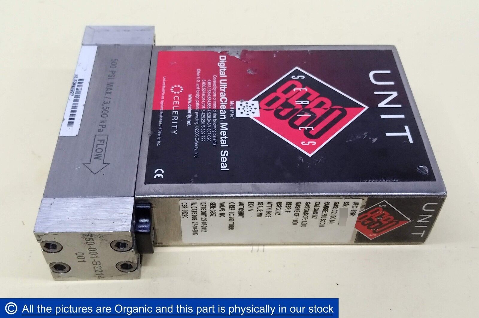 Celerity UFC-8561 788-220019-200 Mass Flow Controller Gas CI2 200 SCCM S... - $569.00