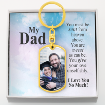 To Dad Personalized Sent From Heaven Message Dog Tag Pendant Keychain St... - £33.44 GBP+