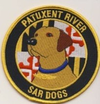 4&quot; Usn Navy Pax River Sar Dogs Yellow Round Military Embroidered Patch - £23.17 GBP