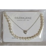 PARK LANE genuine freshwater pearl 2-in-1 SNOWY Necklace 15&quot;, 16&quot; + 2&quot; e... - £73.51 GBP