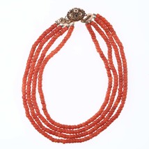 Antique Chinese coral Choker necklace with 14k gold clasp - £509.25 GBP