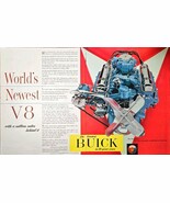 Buick V8 World&#39;s Newest Then Now Tomorrow 2 Page 1953 Vintage Print Ad - $275.97 MXN
