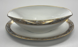 Noritake Greta #5272 Gravy Boat or Sauce Bowl with Underplate, 9 1/4&quot; - £11.20 GBP