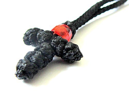 Christian Orthodox Greek Religious Pendant Necklace with Cross and Red Beads (35